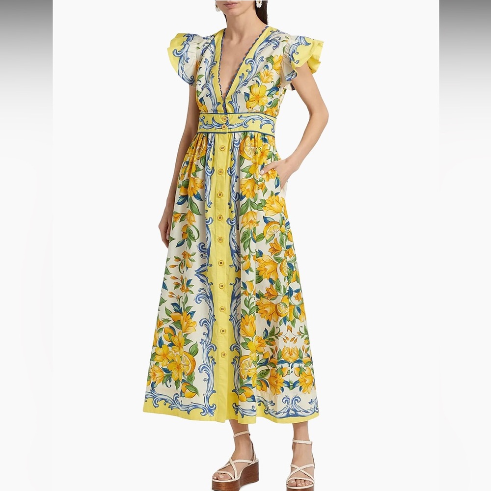 Farm Rio
Sicily Scarf Cotton Flutter Maxi Dress - Picture 3 of 9